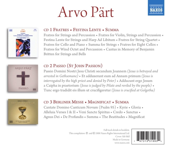 Elora Festival Orchestra, Hungarian State Opera Orchestra: Part: Fratres, Passio, Berliner Messe - CD Foto #2