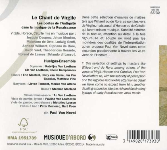 Huelgas Ensemble, Paul van Nevel: Le Chant de Virgile - CD Foto #2