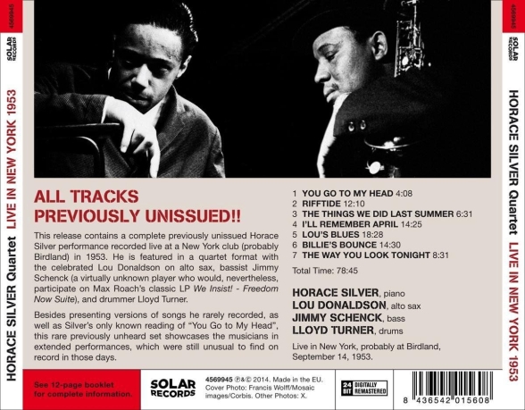 Horace Silver: Live In New York 1953 - CD Foto #2