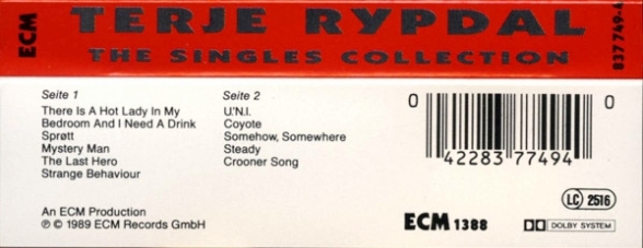 Terje Rypdal: The Singles Collection - Kaset Foto #2