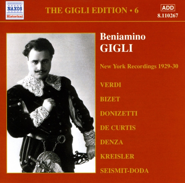Gigli, Beniamino: Gigli Edition, Vol.  6: New York Recordings (1928-1930) - CD Foto #1