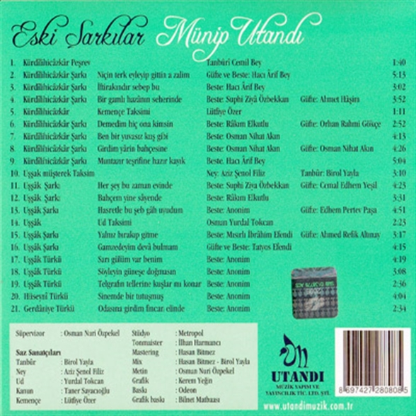Münip Utandı: Eski Şarkılar - CD Foto #2