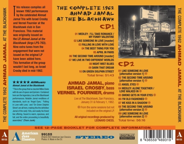 Ahmad Jamal: The Complete 1962 At The Blackhawk (9 Bonus Tracks) - CD Foto #2